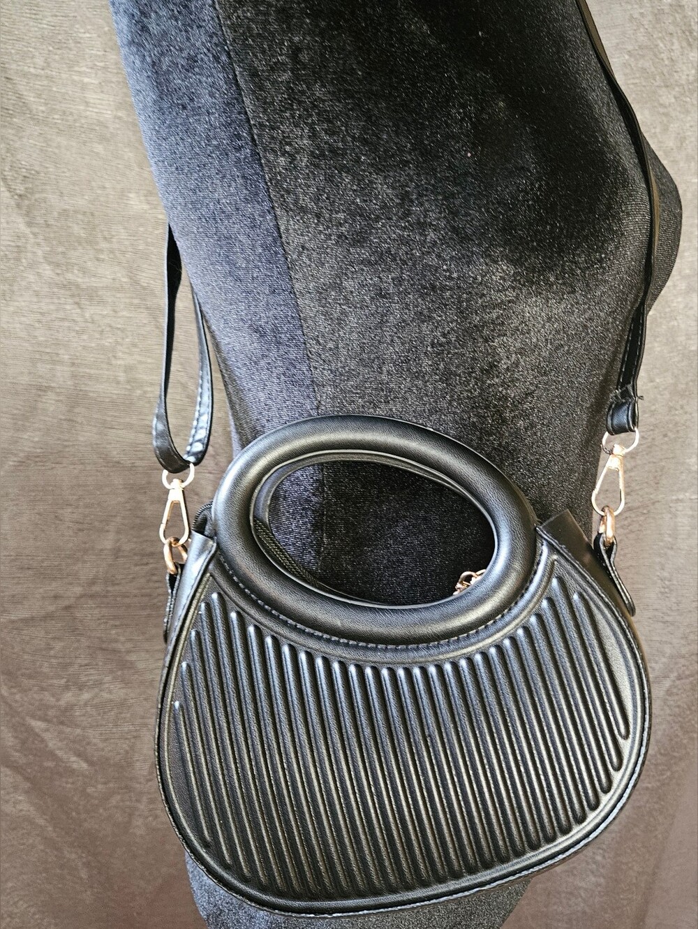 Classic Black Women's Crossbody Bag with Top Handle